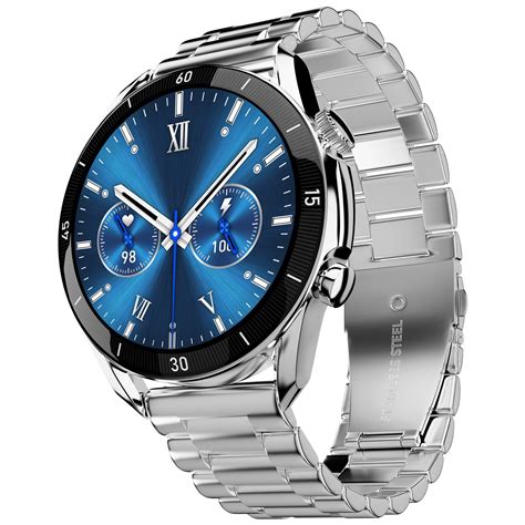 smart watch with silver strap